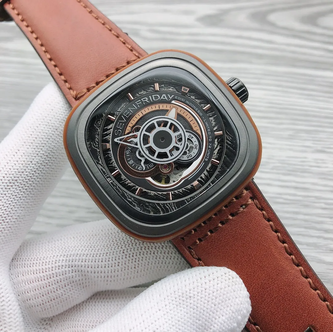 【Authentic Tmall】💰1640! Seven Friday seven Friday-P4B/05 "EDISI" 🎮Limited edition with a strong retro ethnic style. Sevenfriday's watch design focuses on the case and dial, which are made of stainless steel to create an extremely complex structure and an excellent movement. 🎮Comprehensive protection capabilities. SevenFriday supports Android NFC verification. Size 47*13mm. Matched with imported cowhide. Uses imported fully automatic Citizen movement.